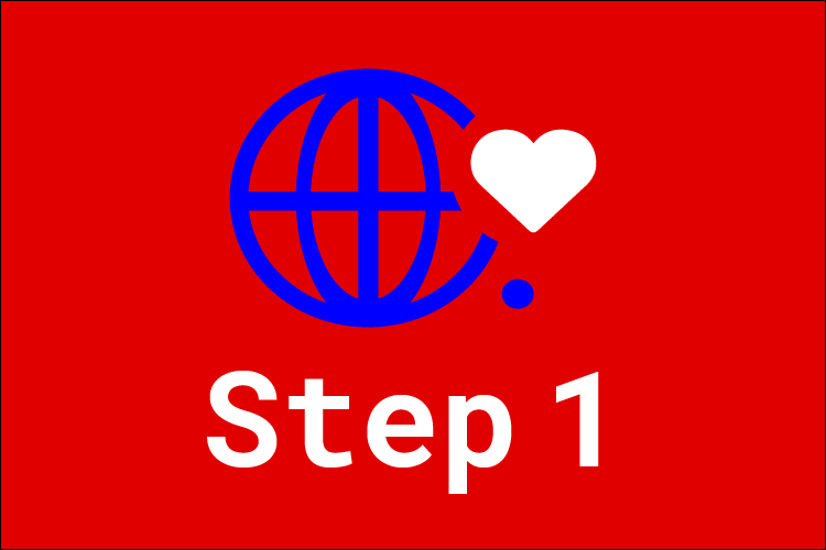Step 1 icon with Persoworld globe – Choose your personalized product